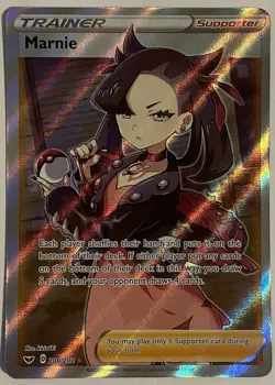 Marnie Trainer Full Art Holo Pokemon TCG Sword & Shield Base Set 200/202 - Image 1