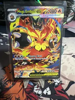 Pokemon TCG Mega Emboar EX 273/217 Secret Rare Full Art Holo - Image 1