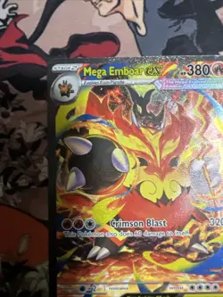 Pokemon TCG Mega Emboar EX 273/217 Secret Rare Full Art Holo - Image 3