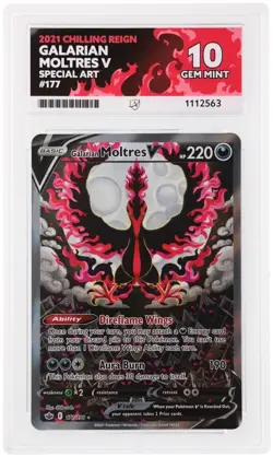 Pokemon TCG Galarian Moltres V - ACE 10 -Chilling Reign- 177/198 - Alt Art - Image 1
