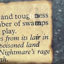 1993 MTG Magic The Gathering Beta Nightmare HP PRINT ERROR White Letters #7 - Image 2