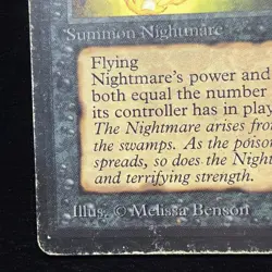 1993 MTG Magic The Gathering Beta Nightmare HP PRINT ERROR White Letters #7 - Image 4