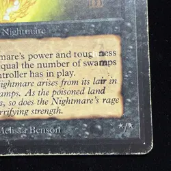 1993 MTG Magic The Gathering Beta Nightmare HP PRINT ERROR White Letters #7 - Image 5