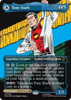 MTG Tony Stark // Iron Man Marvel's Spider-Man #392 Mythic Foil NM - Image 1