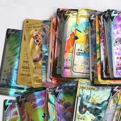 Pokemon Fan Art Custom Collection Card Bundle x130 Cards Shiny Foil Gold - Image 2