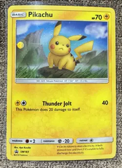 Pokemon Pikachu TCG Black Star Promo Card SM183 NM/MINT - Image 1