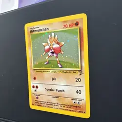 Hitmonchan 8/130 Base Set 2 WOTC Vintage Holo Rare Pokemon Card, NM - Image 4