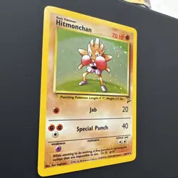 Hitmonchan 8/130 Base Set 2 WOTC Vintage Holo Rare Pokemon Card, NM - Image 5