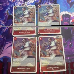 One Piece TCG Monkey.D.Garp OP13-016 R Carrying On His Will Playset x4 - Image 1
