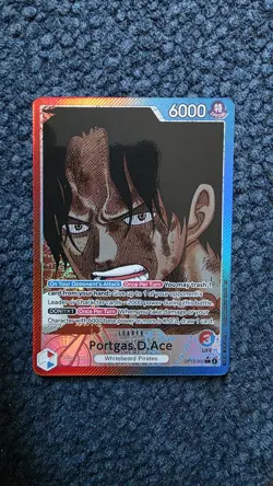 One Piece Carrying On His Will Portgas D. Ace Leader Alt Art #OP13-002 NM - Image 1