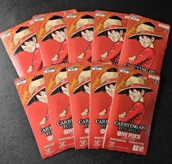 Lot of 10 One Piece TCG OP13 Carrying On His Will English Sleeved Booster Packs - Image 1