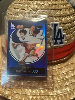 2026 Bondai Namco : One piece Monkey D luffy dodger card and sombrero - Image 1