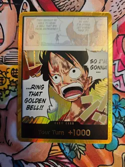 Monkey D. Luffy Gold DON ONE PIECE OP15 Gold Foil NM - Image 1