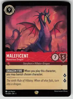 Maleficent - Monstrous Dragon The First Chapter 113/204 Disney Lorcana LP - Image 1
