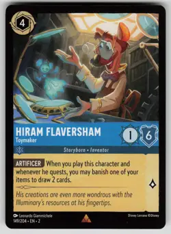 Hiram Flaversham - Toymaker Rare Rise of the Floodborn 149/204 Disney Lorcana NM - Image 1