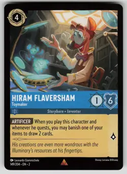 Hiram Flaversham - Toymaker Rare Rise of the Floodborn 149/204 Disney Lorcana NM - Image 1