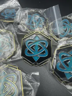 Disney Lorcana TCG Winterspell Sapphire Ink Symbol Promo Pin Badge - ONE PIN - Image 1