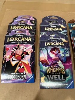 Lot of 14 Disney Lorcana Sleeved Booster Packs- Rise Of Floodborn, Whispers, Etc - Image 2