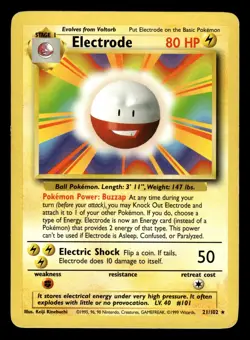 Electrode 21/102 Rare Base Set Pokemon Card - 1 - Image 1