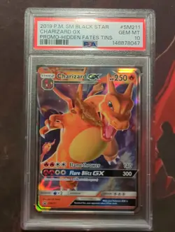 Pokemon TCG 2019 SM Black Star Promo Charizard GX SM211 Holo English PSA 10 - Image 1