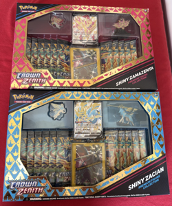 Pokemon Crown Zenith Shiny Zamazenta & Zacian Premium Figure Collection Boxes - Image 1
