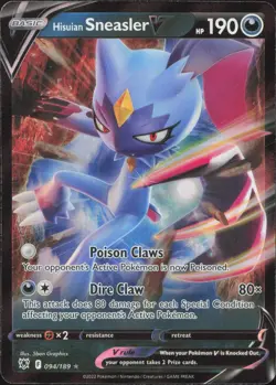 Hisuian Sneasler V 094/189 Holo V Rare Astral Radiance Pokemon Near Mint - Image 1