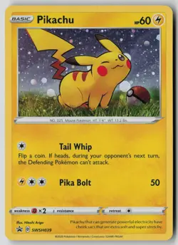 Pikachu SWSH039 Holo Promo Sword & Shield Promo Pokemon NM - Image 1