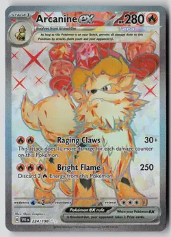 Arcanine ex 224/198 Ultra Rare Scarlet & Violet Pokemon NM - Image 1