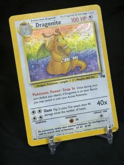 Dragonite 4/62 Fossil Holo Rare Unlimited Edition English Pokemon TCG 1999 MP - Image 2