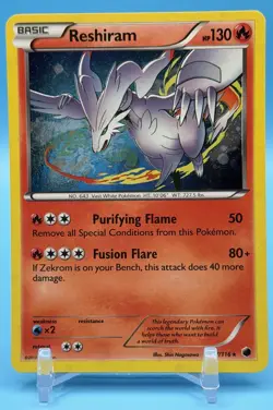 2013 Pokemon RESHIRAM Plasma Freeze HOLO Foil Rare Card 17/116 - Image 1