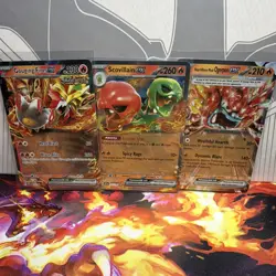 Pokemon TCG Temporal Forces Gouging Fire ex + Ogerpon ex Holo EN Lot 3 - Image 1