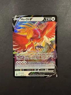 Ho-Oh V 140/195 - Holo V Rare Silver Tempest Pokemon Holo NM - Image 1