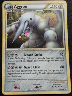 Aggron - 1/102 - Holo Rare Triumphant HGSS Set TCG - Pokemon Card - Image 1
