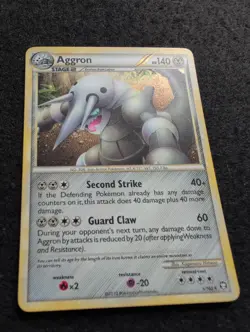 Aggron - 1/102 - Holo Rare Triumphant HGSS Set TCG - Pokemon Card - Image 2