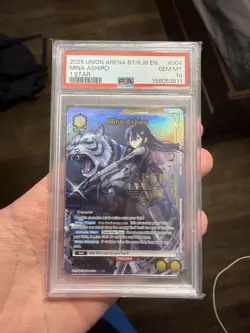 Union Arena TCG Mina Ashiro Alt Art Holo PSA 10 Gem Mint Kaiju No 8 - Image 1