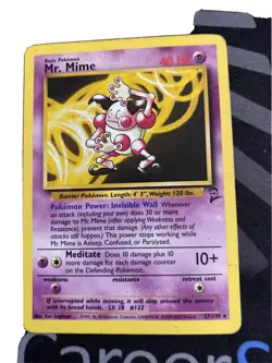Mr. Mime 27/130 Non-Holo Rare Base Set 2 Pokemon Card **rare** Very Good Cond - Image 1