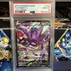 2022 POKEMON SWORD & SHIELD LOST ORIGIN #TG20 FULL ART/CROBAT V PSA 10 - Image 1