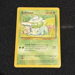 Pokemon TCG Base Set Bulbasaur 44/102 Unlimited Common Regular WOTC 1999 - Image 1