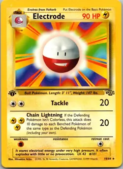 Electrode 18/64 Rare Jungle Pokemon 1st Edition Lightly Played - Image 1