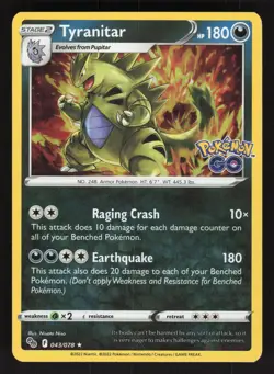 Tyranitar 043/078 Holo Pokemon GO NM - Image 1