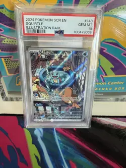 2024 POKEMON SCR EN-STELLAR CROWN ILLUSTRATION RARE #148 SQUIRTLE PSA 10 - Image 1