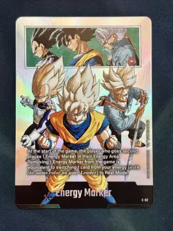 Dragon Ball Super Fusion World Energy Marker E-92 SSJ Goku Vegeta Trunks - Image 1