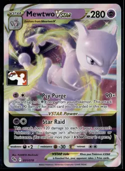 Mewtwo Vstar 031/078 Holo Prize Pack Series 1 Stamped English Pokemon Card (LP) - Image 1