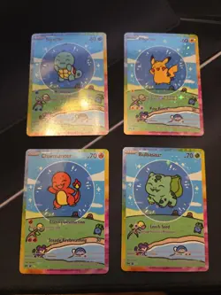 Bubble Pokemon Starters Set Fan Art Cards Collection Pokemon Cards - Image 1