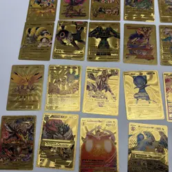 Pokemon Gold Cards Set 45 gold foil fan art cards - Image 3