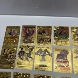 Pokemon Gold Cards Set 45 gold foil fan art cards - Image 4