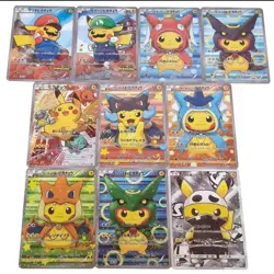 Pokemon Japanese Fan Art Poncho pikachu's and Mario and Luigi 10 cards total - Image 1