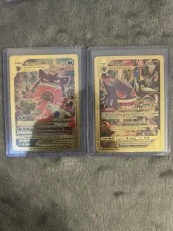 Pokemon Fan Art - gengar x2 Gold Foil fan art cards - Image 1