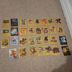 Pokemon Gold Foil Fan Art Cards 31 Cards Bundle (Unofficial Cards) - Image 1