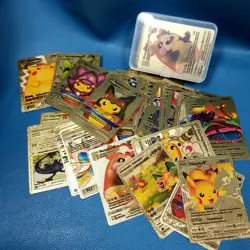 Lot of 105 Gold Foil Pokemon Fan Art Trading Cards Charizard Pikachu - Image 2
